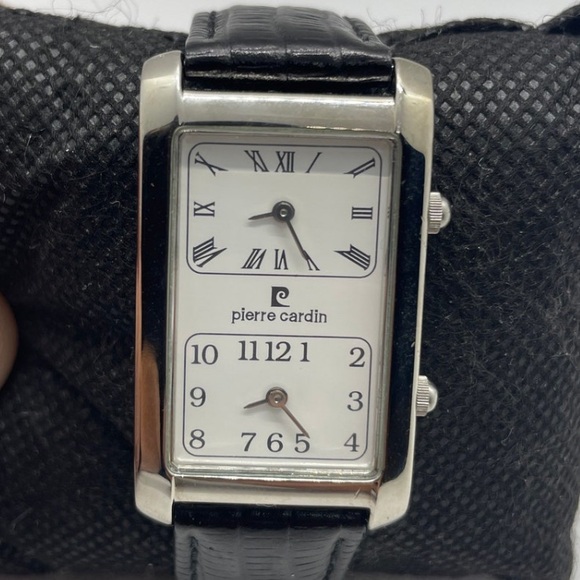 Pierre Cardin Black Leather Watch VINTAGE